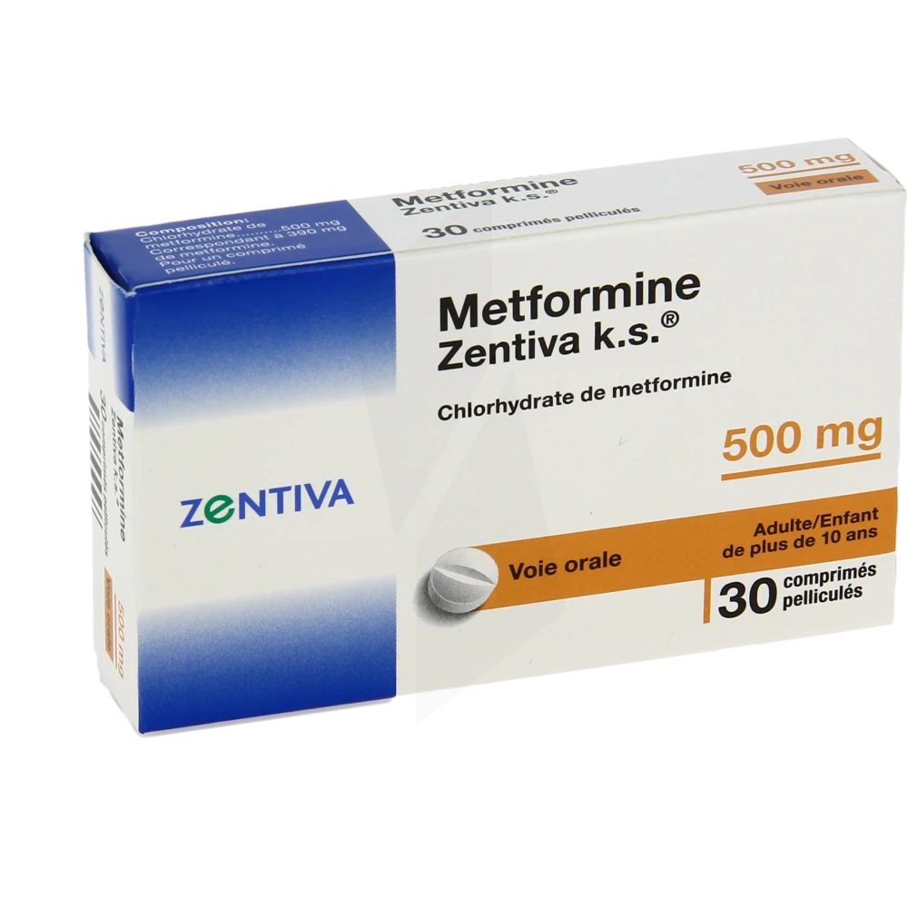 Metformine Zentiva K.s. 500 Mg, Comprimé Pelliculé