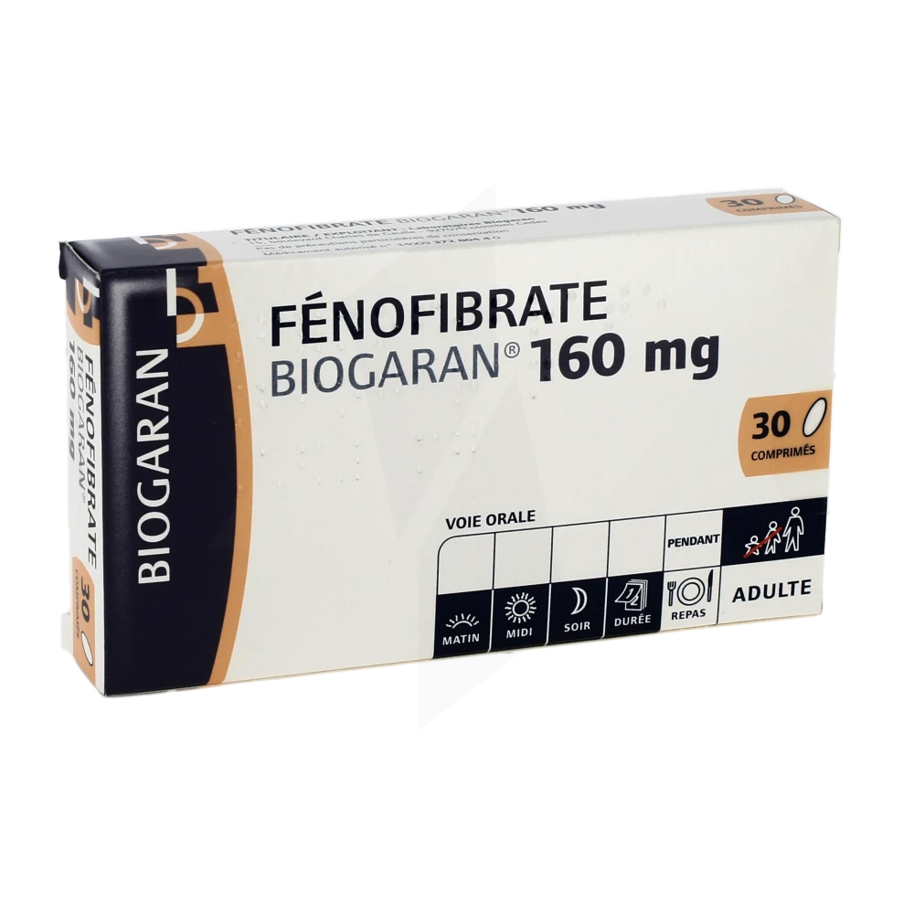 Fenofibrate Biogaran 160 Mg, Comprimé