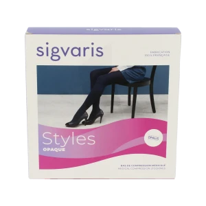 Sigvaris Styles Opaque Bas Auto-fixants  Femme Classe 2 Noir Small Normal