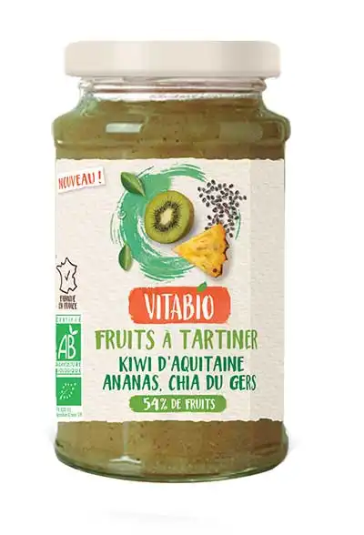 Vitabio Fruits à Tartiner Kiwi Ananas Chia