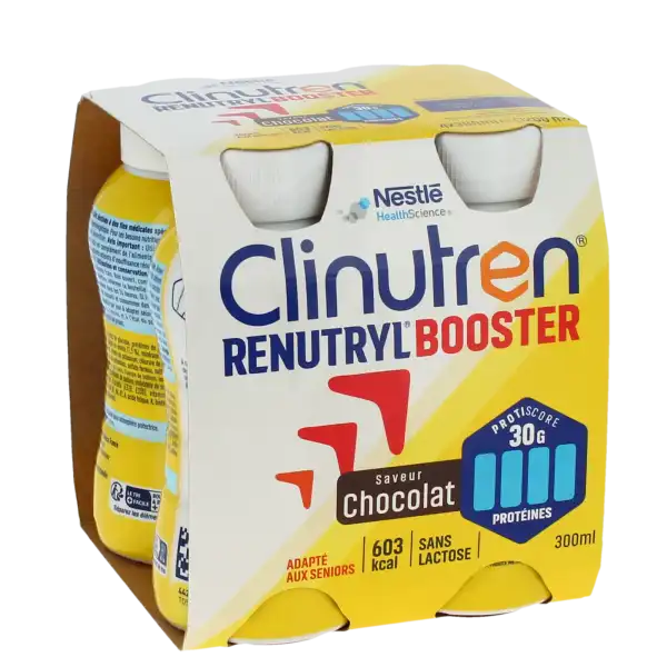 Clinutren Renutryl Booster Nutriment Chocolat 4 Bouteilles/300ml