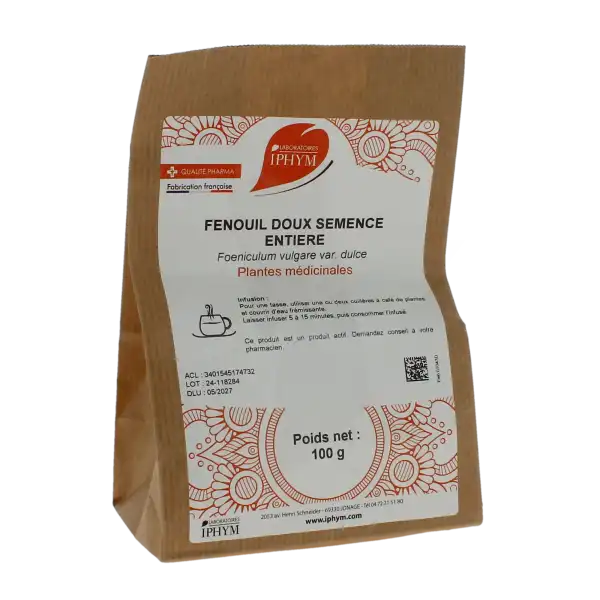 Iphym Santé Fenouil Doux Plantes En Vrac Entières Et Coupées 100g