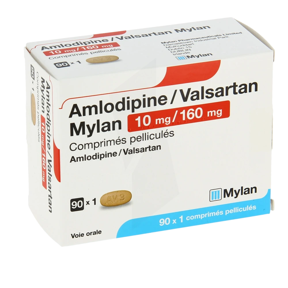 Amlodipine/valsartan Mylan 10 Mg/160 Mg, Comprimé Pelliculé