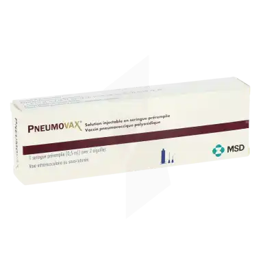 Pneumovax, Solution Injectable En Seringue Préremplie. Vaccin Pneumococcique Polyosidique à Lavernose-Lacasse