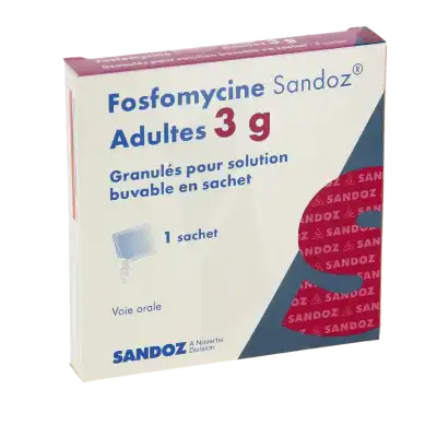 FOSFOMYCINE SANDOZ ADULTES 3 g, granulés pour solution buvable en sachet