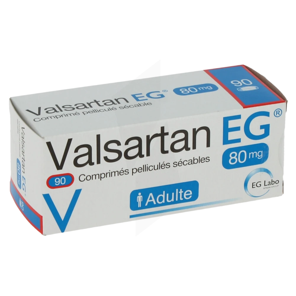 Valsartan Eg 80 Mg, Comprimé Pelliculé Sécable