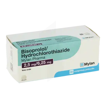 Bisoprolol/hydrochlorothiazide Viatris 2,5 Mg/6,25 Mg, Comprimé Pelliculé à SAINT-SAENS