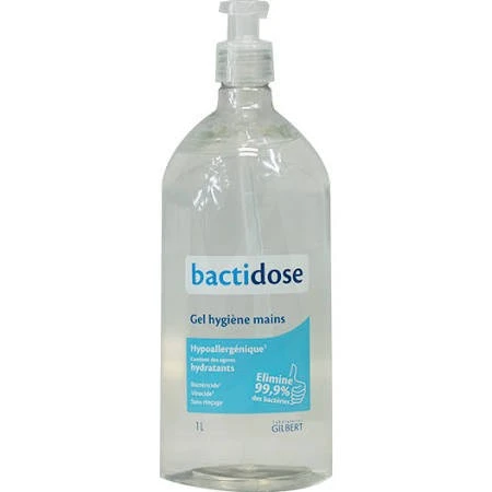 Bactidose Gel hydroalcoolique anti bactérien 1L non parfumé