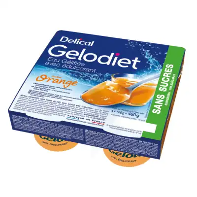 Gelodiet Eau gélifiée édulcorée Orange 4Pots/120g