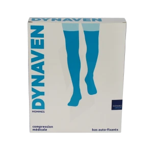 Sigvaris Dynaven Semi-opaque Fin Bas Auto-fixants Morpho- Classe 2 Homme Noir Normal Xl