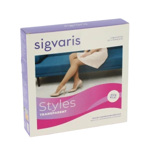 Sigvaris Styles Transparent Bas Auto-fixants Po Femme Classe 2 Beige 120 Small Normal