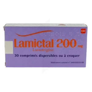 Lamictal 200 Mg, Comprimé Dispersible Ou à Croquer