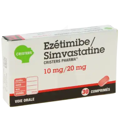 Ezetimibe/simvastatine Cristers Pharma 10 Mg/20 Mg, Comprimé à SAINT-PRIEST