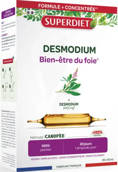 Superdiet Desmodium Solution Buvable 20 Ampoules/10ml