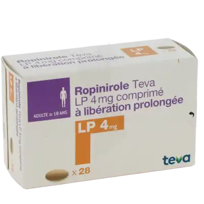 ROPINIROLE TEVA LP 4 mg, comprimé à libération prolongée