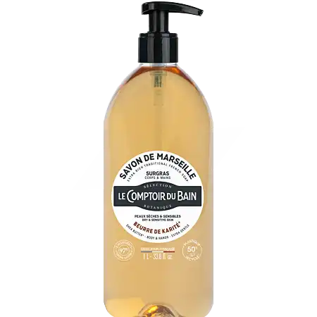 Le Comptoir Du Bain Sav Liq De Marseille Surgras Karité Fl Pompe/1l