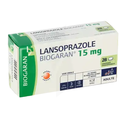 Lansoprazole Biogaran 15 Mg, Comprimé Orodispersible à Blere