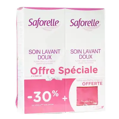 Saforelle Solution Soin Lavant Doux 2*500ml+pochette à TIGNIEU-JAMEYZIEU