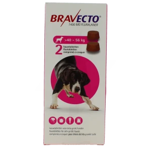 Bravecto 1400 Mg Comprimes A Croquer Pour Chiens De Tres Grande Taille (>40-56 Kg), Comprimé à Croquer