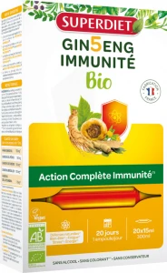 Superdiet Ginseng Bio Solution Buvable Immunité 20 Ampoules/15ml