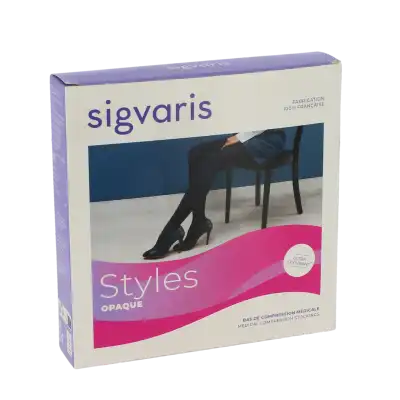 Sigvaris Styles Opaque Bas Auto-fixants  Femme Classe 2 Noir Medium Normal à Le havre