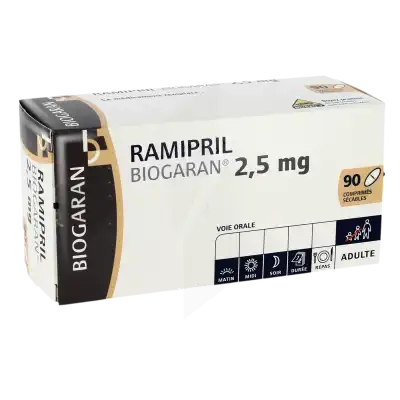 Ramipril Biogaran 2,5 Mg, Comprimé Sécable à LE LAVANDOU