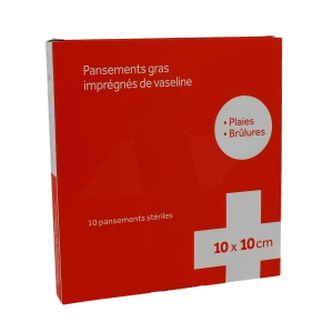 3m Pans Vaseliné Stérile 10cmx10cm B/10