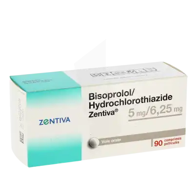 Bisoprolol/hydrochlorothiazide Zentiva 5 Mg/6,25 Mg, Comprimé Pelliculé à Bordeaux