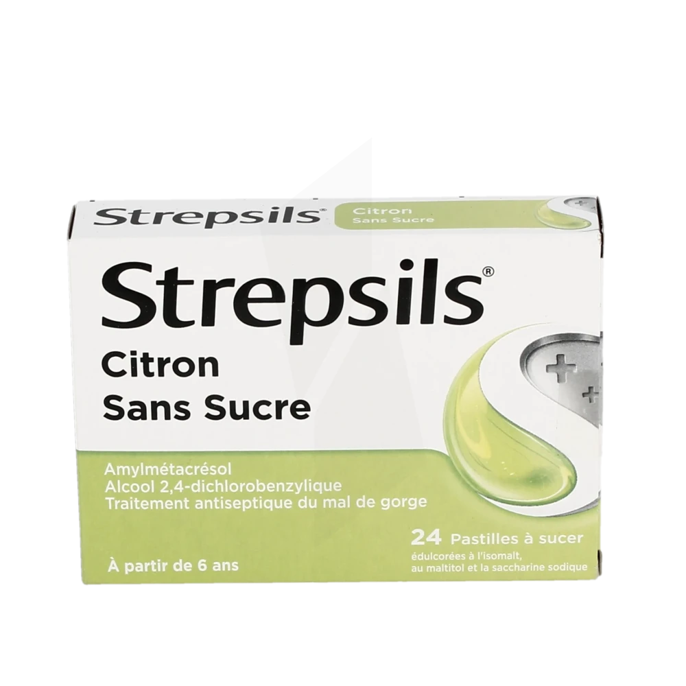 Strepsils Sans Sucre Citron 24 pastilles