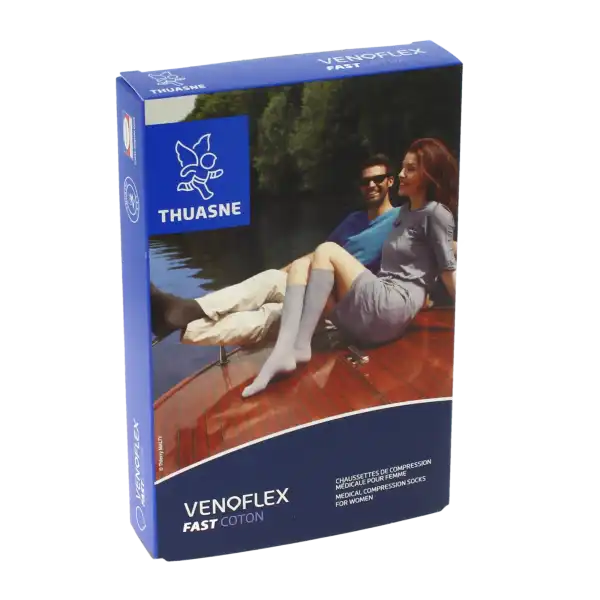 Venoflex Fast 2 Chaussette Femme Irlandais Gris Chiné Taille 2l