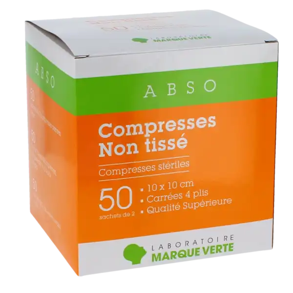 Marque Verte Abso Compresses Non-tissé 10x10