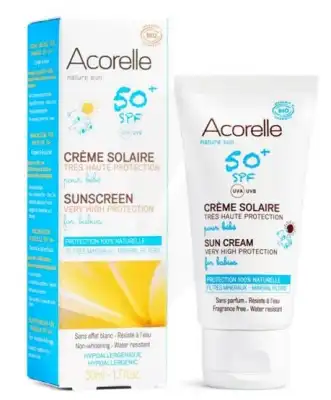 ACORELLE SOLAIRE SPF50 Crème bébé bio T/50ml