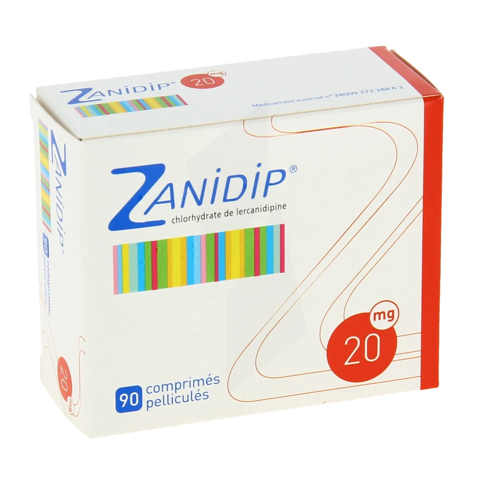 Zanidip 20 Mg, Comprimé Pelliculé