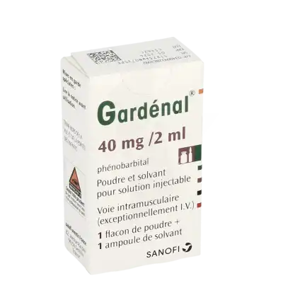 Gardenal 40 Mg/2 Ml, Poudre Et Solvant Pour Solution Injectable à CUERS