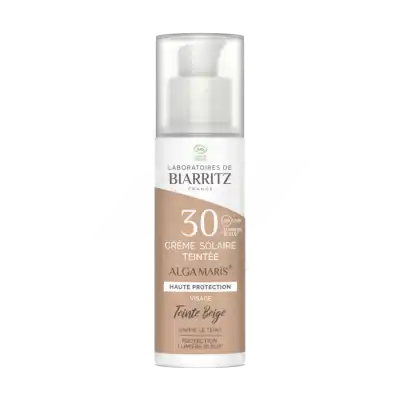 Laboratoires De Biarritz Algamaris Spf30 Crème Solaire Teintée Beige Bio Fl Pompe/50ml à Bordeaux