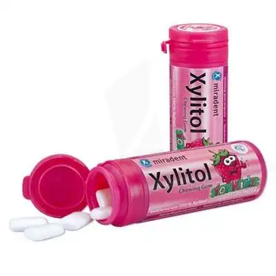 Miradent Xylitol Chew Gum Sans Sucre Fraise Kids à SARROLA-CARCOPINO