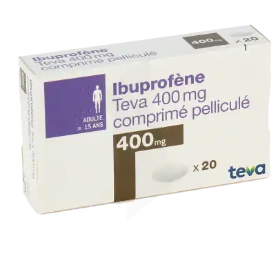 Ibuprofene Teva 400 Mg, Comprimé Pelliculé à Saint-Pierre-des-Corps