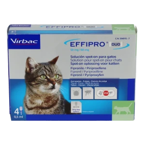 Effipro Duo 50 Mg/60 Mg Solution Pour Spot-on Pour Chats, Solution Pour Spot-on