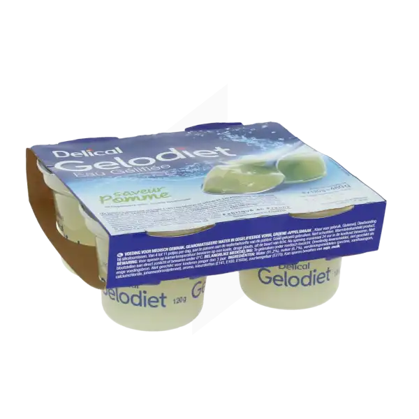 Gelodiet Eau Gélifiée Pomme Verte 4pots/120g