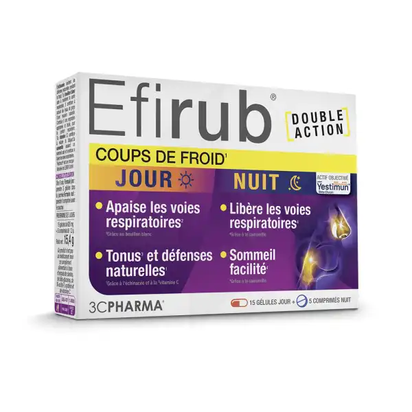 Efirub Jour/nuit Gél + Cpr B/15+5