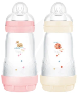 Mam Easy Start Nature Biberon Tétine Débit 2 Bonbon-coton 260ml B/2