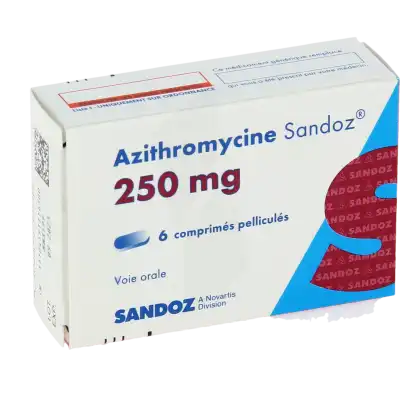 Azithromycine Sandoz 250 Mg, Comprimé Pelliculé à Paris