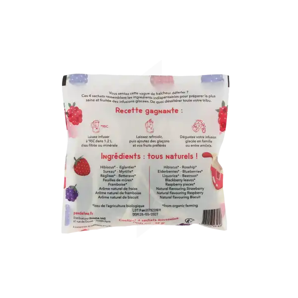Panda Tea Iced Fruits Rouges Tisane Xxl 4 Sachets