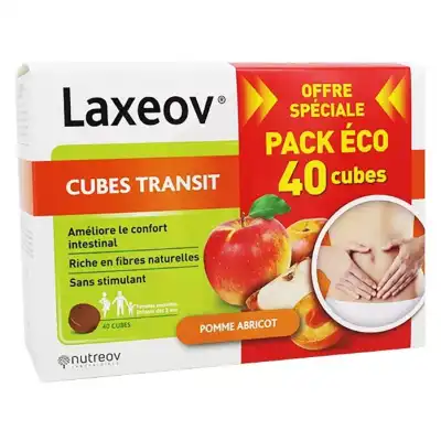 Nutreov Laxeov Cube Pomme Abricot Régulation Transit B/40/10g à SAINT-ETIENNE-DE-CUINES