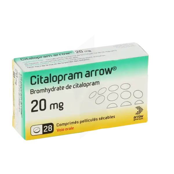 Citalopram Arrow 20 Mg, Comprimé Pelliculé Sécable
