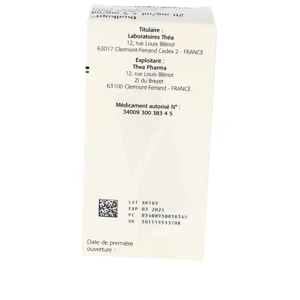 Dualkopt 20 Mg/ml + 5 Mg/ml, Collyre En Solution