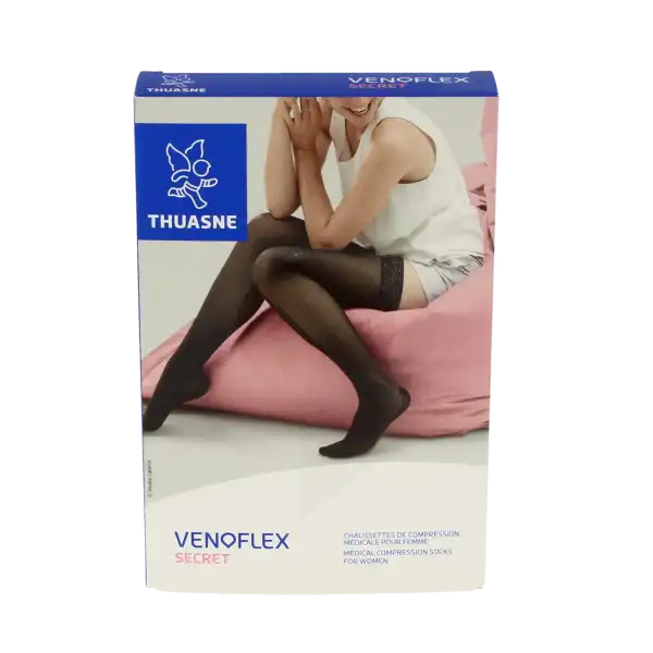 Thuasne Venoflex Secret 2 Chaussette Pied Ouvert Femme Beige Doré T4n