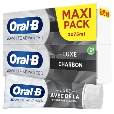 Oral B 3d White Advanced Luxe Charbon Dentifrice 2 Tubes De 75ml à Toulon