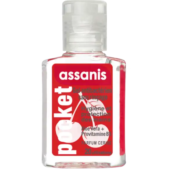 Assanis Pocket Parfumés Gel Antibactérien Mains Cerise 20ml