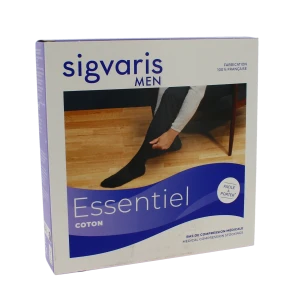 Sigvaris Essentiel Instinct Coton Bas Auto-fixants Classe 3 Homme Noir Normal M
